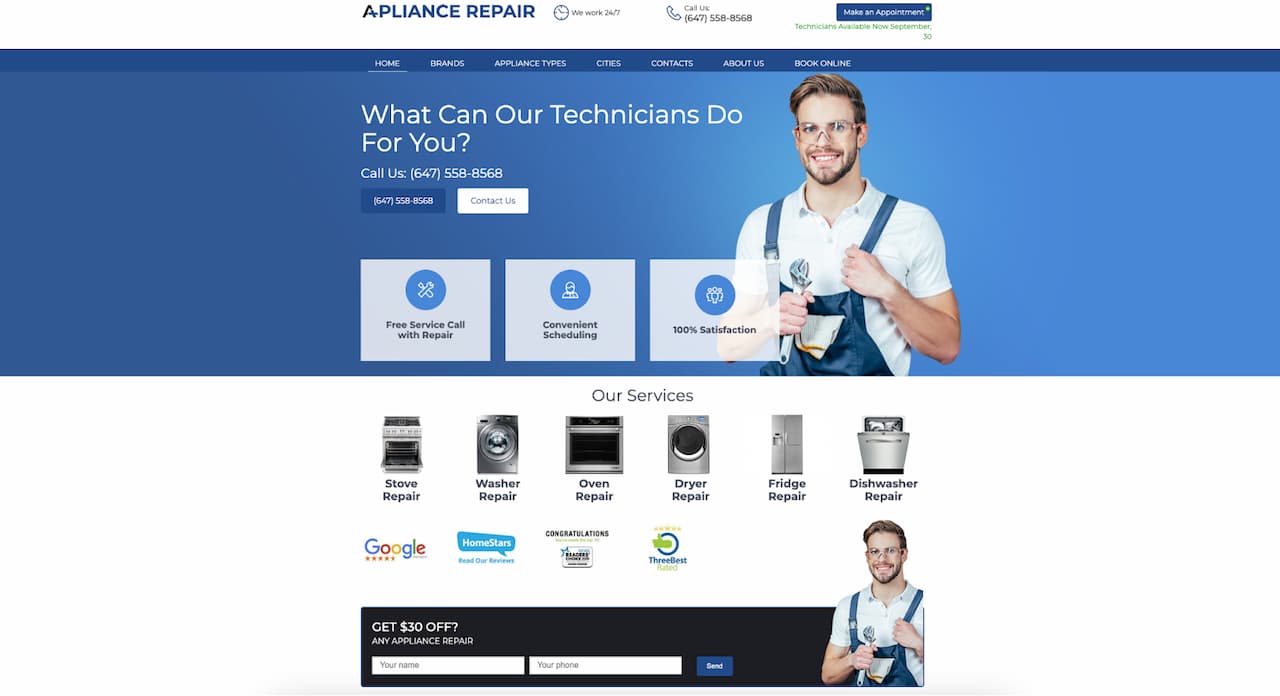 How to Design an Appliance Repair Website That Converts